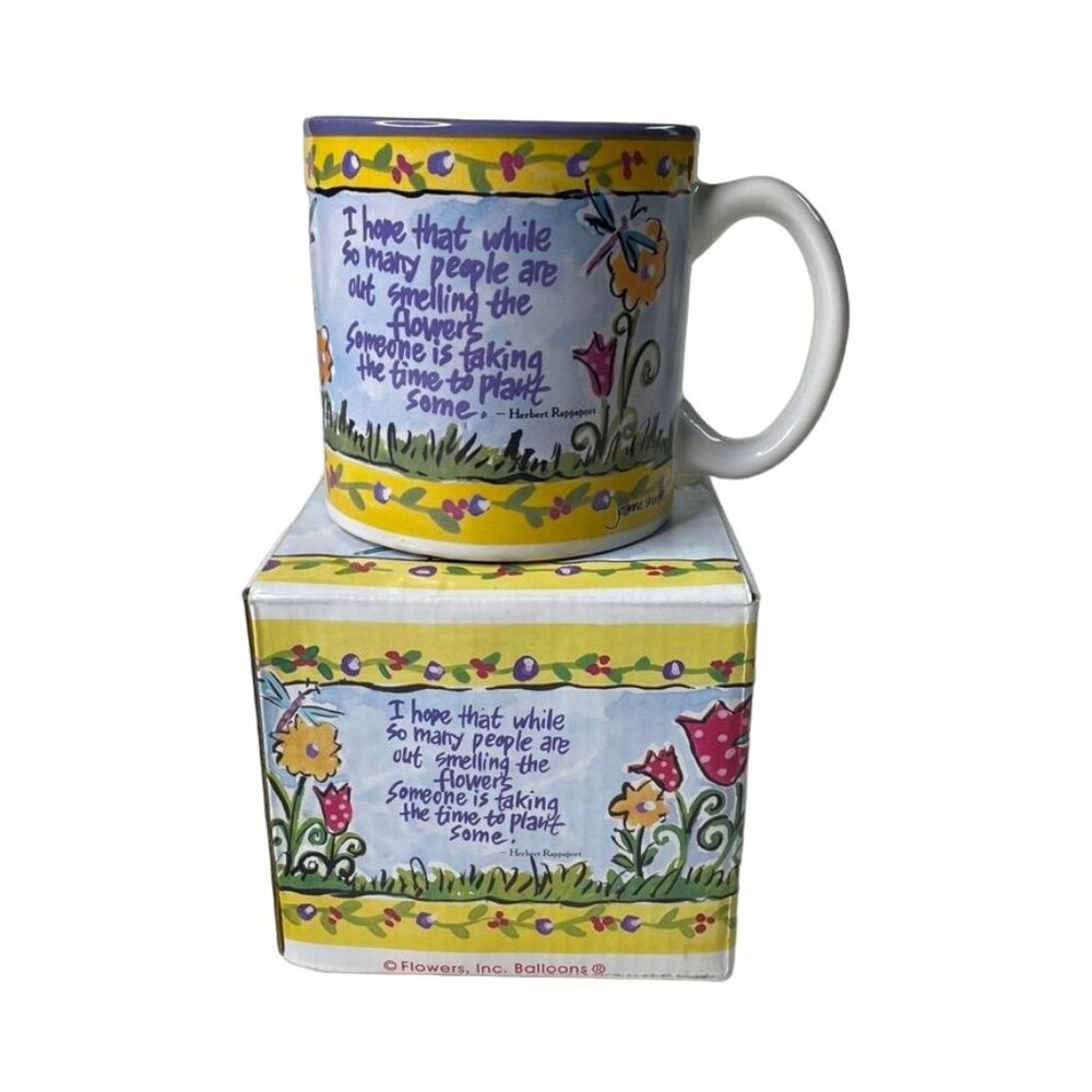 Inspiring Floral Oversize Mug in Gift Box Motivational Quote  Inscribed u